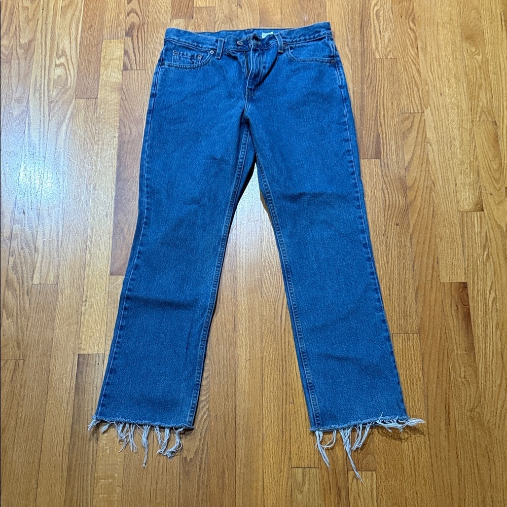 Levi Women's Blue Frayed Hem Jeans